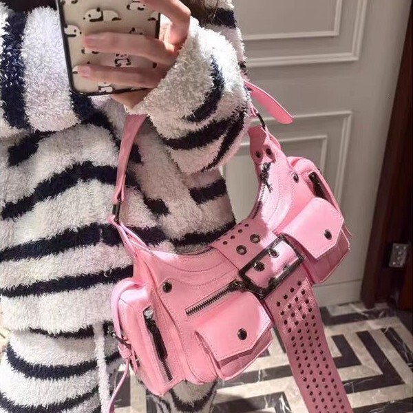 2025 autumn new handbag niche design trend versatile style punk style rivet spicy girl bag fashion women's shoulder bag designer bag