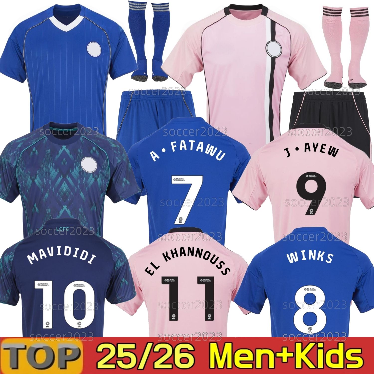 Leicesters 25 26 Hot Selling Jerseys for Men and Women, Outdoor Sports and Leisure T-shirts, Comfortable and Quick Drying for Children