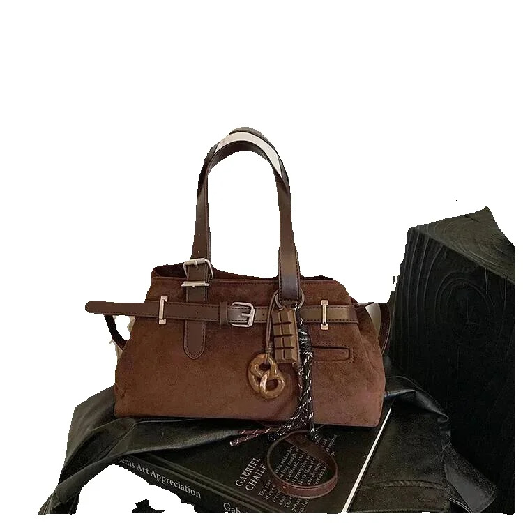 Retro Suede Women s Shoulder Bag Simple And Fashionable Large Capacity Popular Handbag Travel Women s Handbag Autumn New Designer Bag