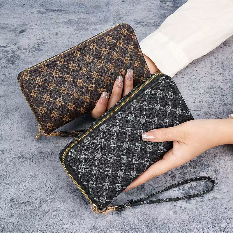 New Long Designer Wallet, Fashionable Double Zipper Large Capacity Women's Wallet