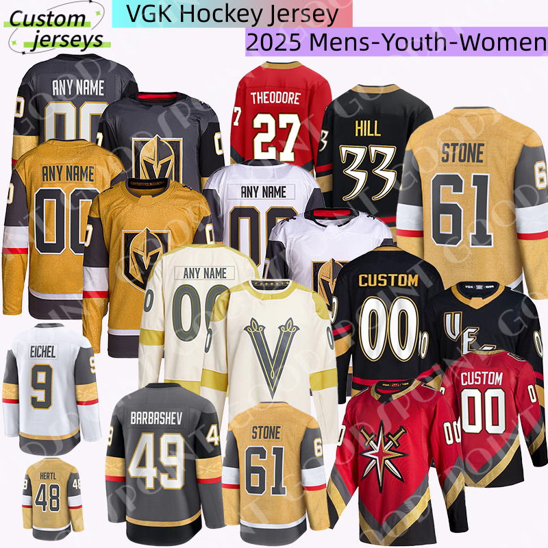 VegasS Golden Knights Jersey Mark Stone Jack Eichel Shea Theodore Karlsson Andersson Dorofeyev Barbashev McNabb Rondbjerg Schmid Hertl Marner Hill Hockey Jerseys