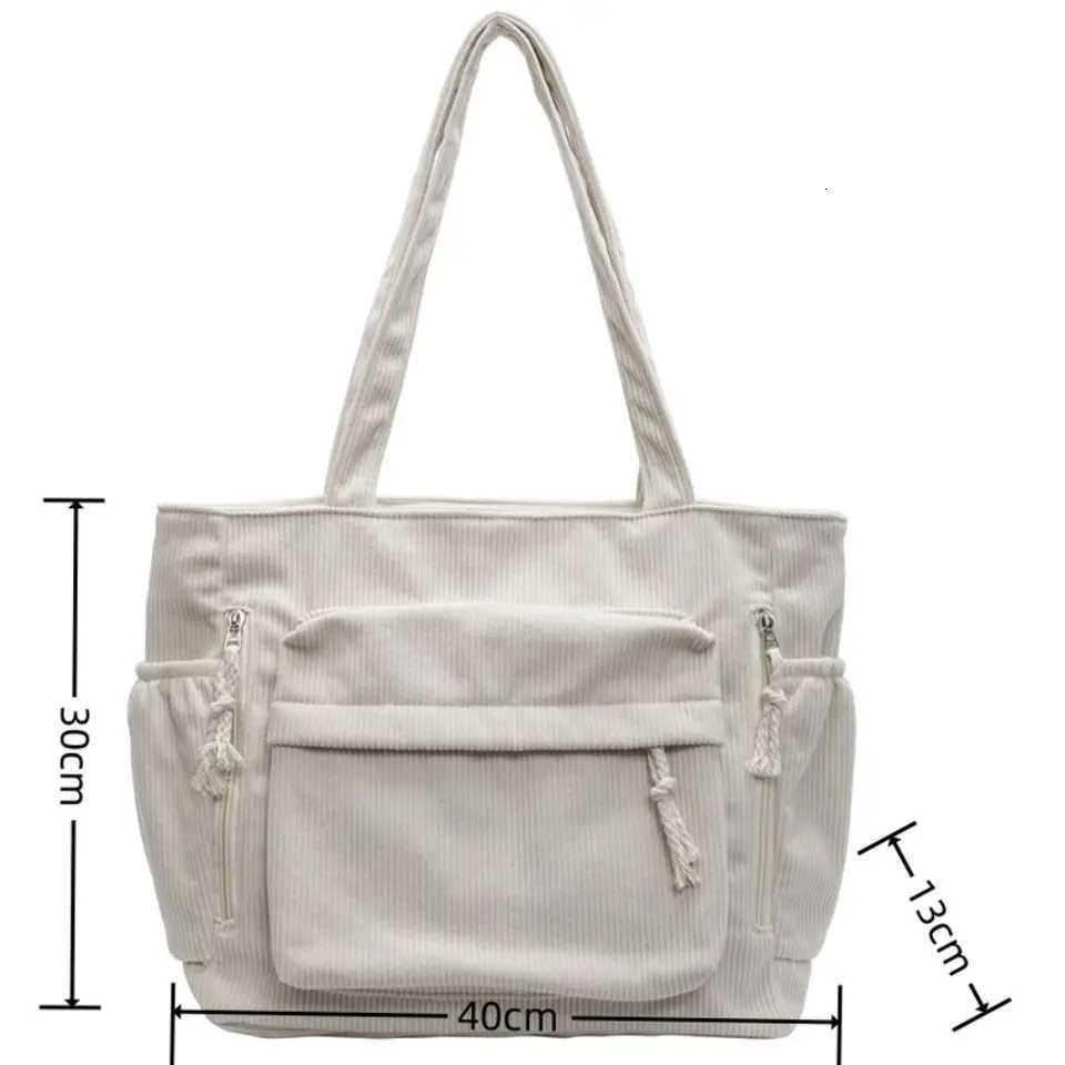 Fashion Corduroy Work Shoulder Bag Casual Large Capacity Crossbody Bag Versatile with Multiple Pocket Travel Bag For Women R250908