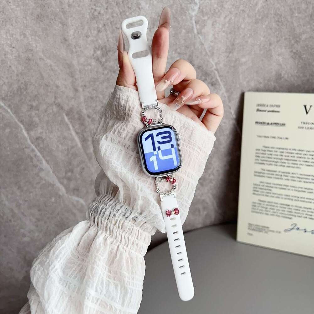 DHgargets Compatible with Apple 7 8 9 Hello Kitty Headband Silicone Strap Xiaomi 10 Huawei Fit4 GT5 Decorative Wristband