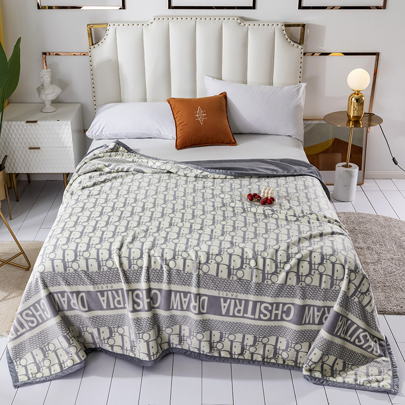 New AB Version Cloud Mink Velvet Composite Quilt Thickened Double Layer Coral Throw Air Conditioning Fleece Bed Sheet Blanket