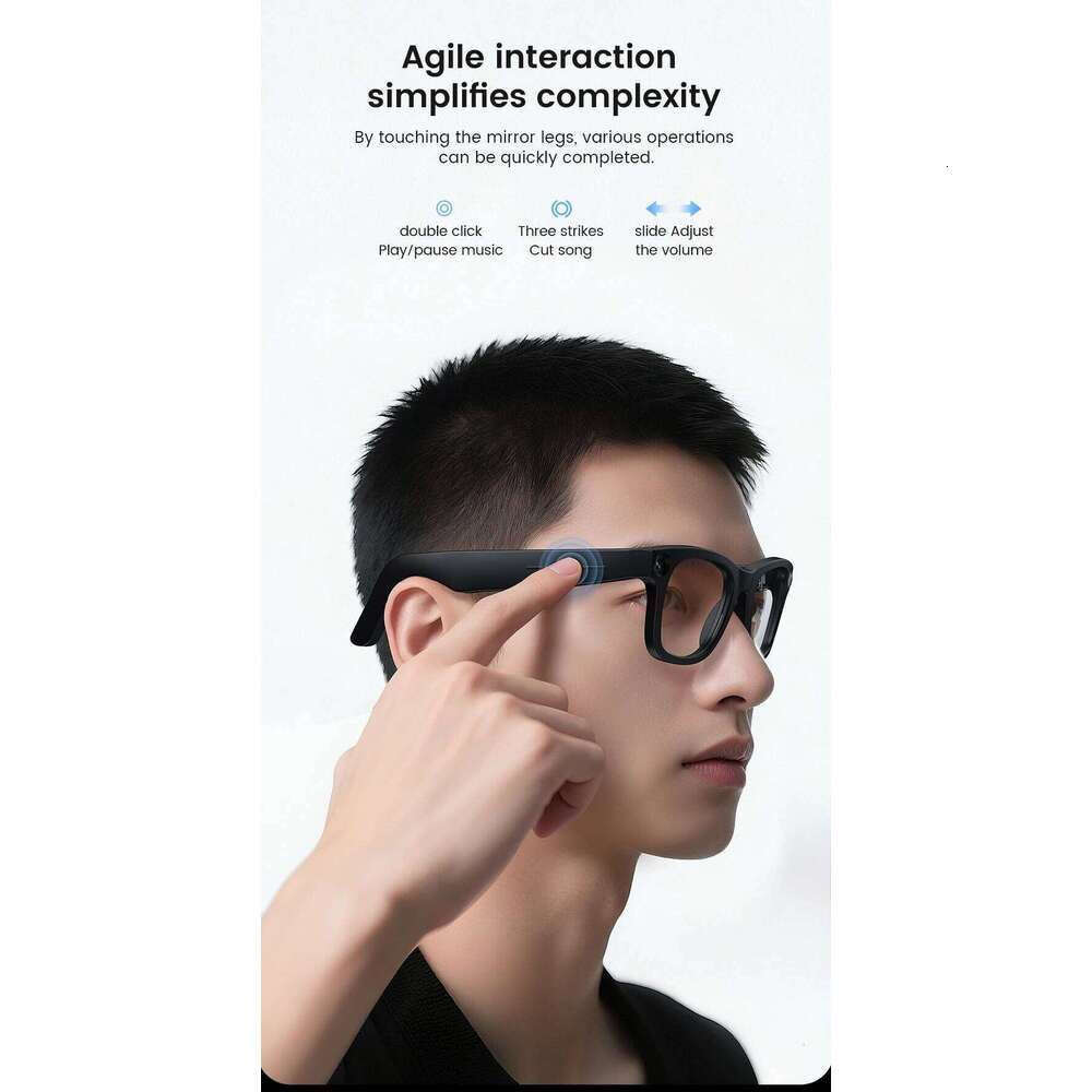 Fashion AI Smart Glasses Sunglasses Men Women wearable Recording Video Photo Translation Wireless Bluetooth Camera Touch Anti Blue Light Shades