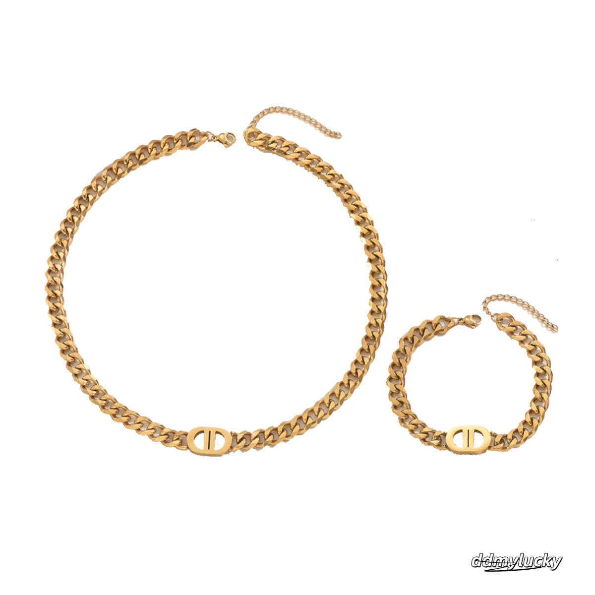 2025 New Designer Necklace, European And American Ladies' Light Cuban Necklace Outdoor Niche Geometric Hip-Hop Bracelet, Long Collarbone Chain