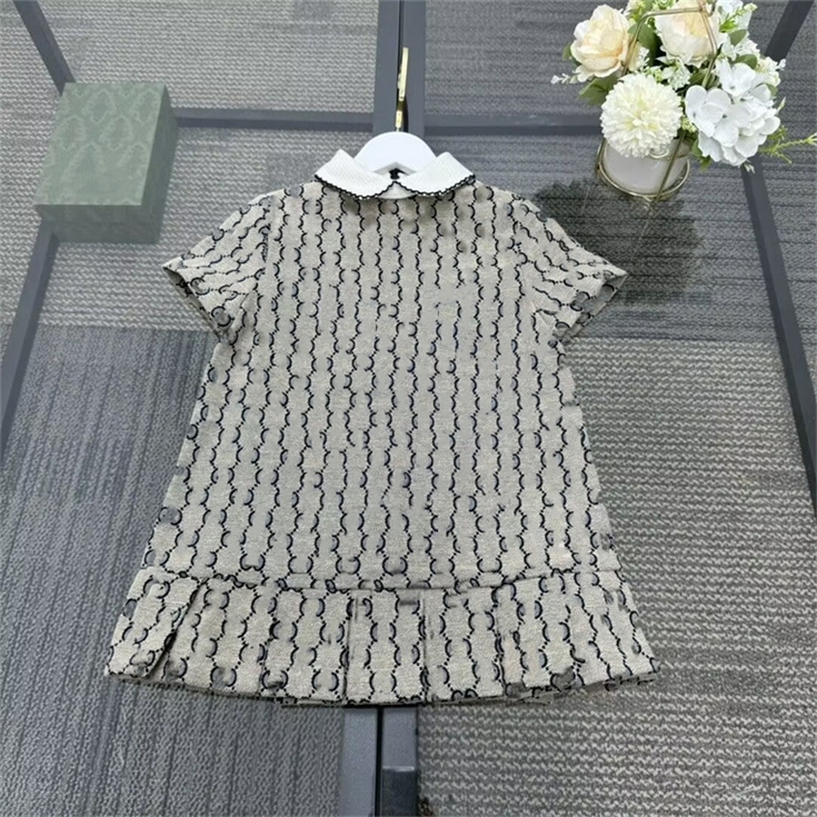 Designer girl dress New fashion beach girl dress Internet celebrity model the same dress Kids Clothing two-piece set size 90-160CM R21