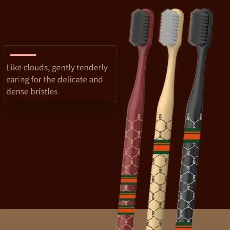 Light Luxury 6-piece Set Of Fine Thread Soft Fur Toothbrush Adult Household Suit Wide Head Travel High-grade Toothbursh Care 250711