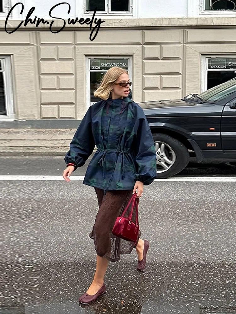 Women's Jackets Casual Tie Dye Print Hoody Women Jacket Urban Stand Collar Zippers Pocket Drawstring Female Coat 2025 Autumn Lady Outwear