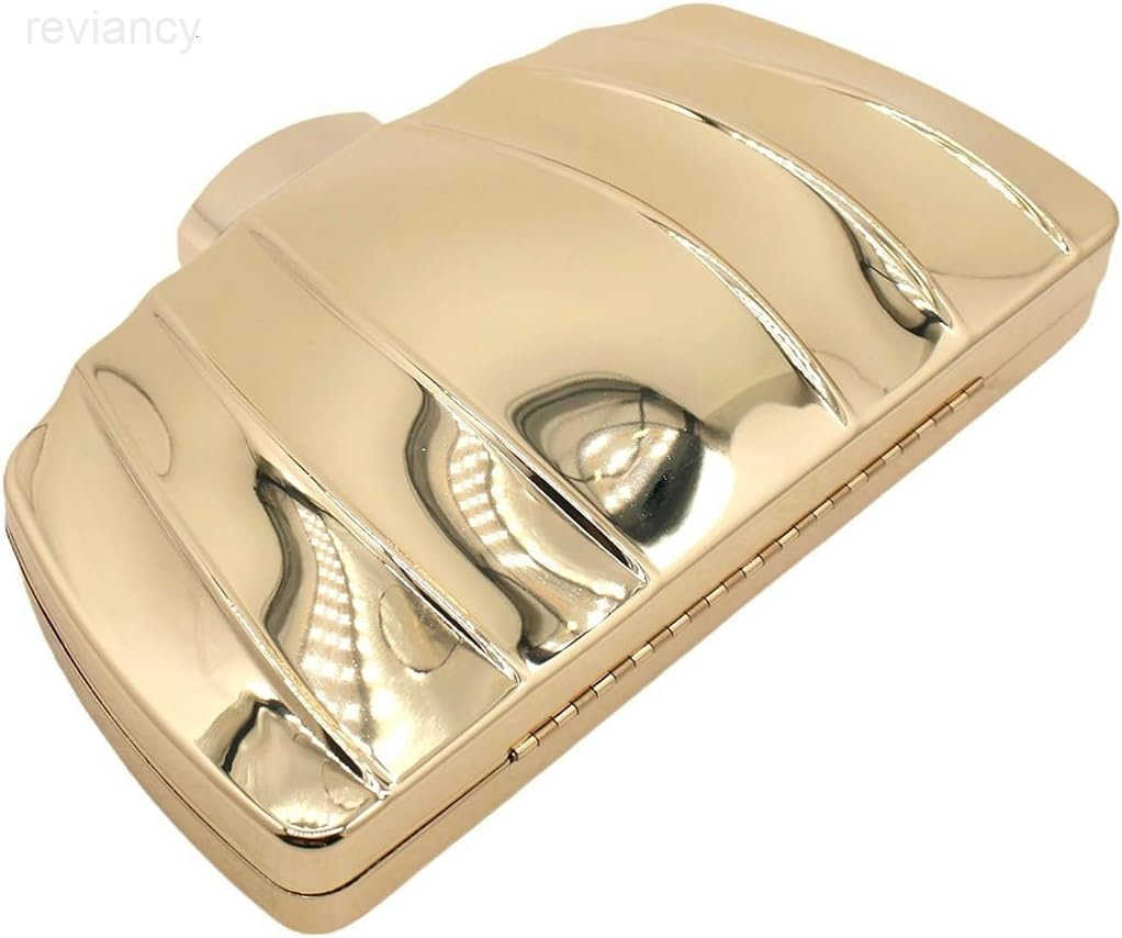 Women Sparkly Clutch Purse Unique Metallic Evening Bag Metal Box Handbag Purse Wedding Party Clutch Shoulder BagW250908