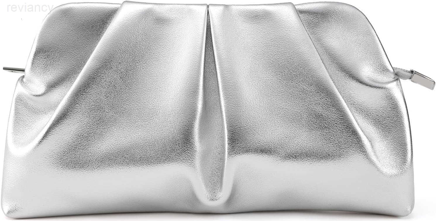 Women Clutch Bag Dressy Formal Handbag Pleated PU Clutch Purse Detachable Chain Crossbody BagW250908
