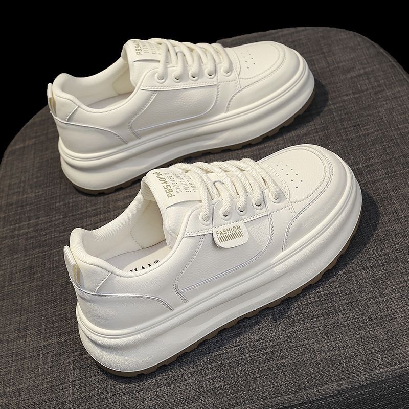 2025 New Summer Women's White Sneakers Korean Style Platform Shoes Breathable Mesh Height Increasing Casual Athletic Fashion Shoes