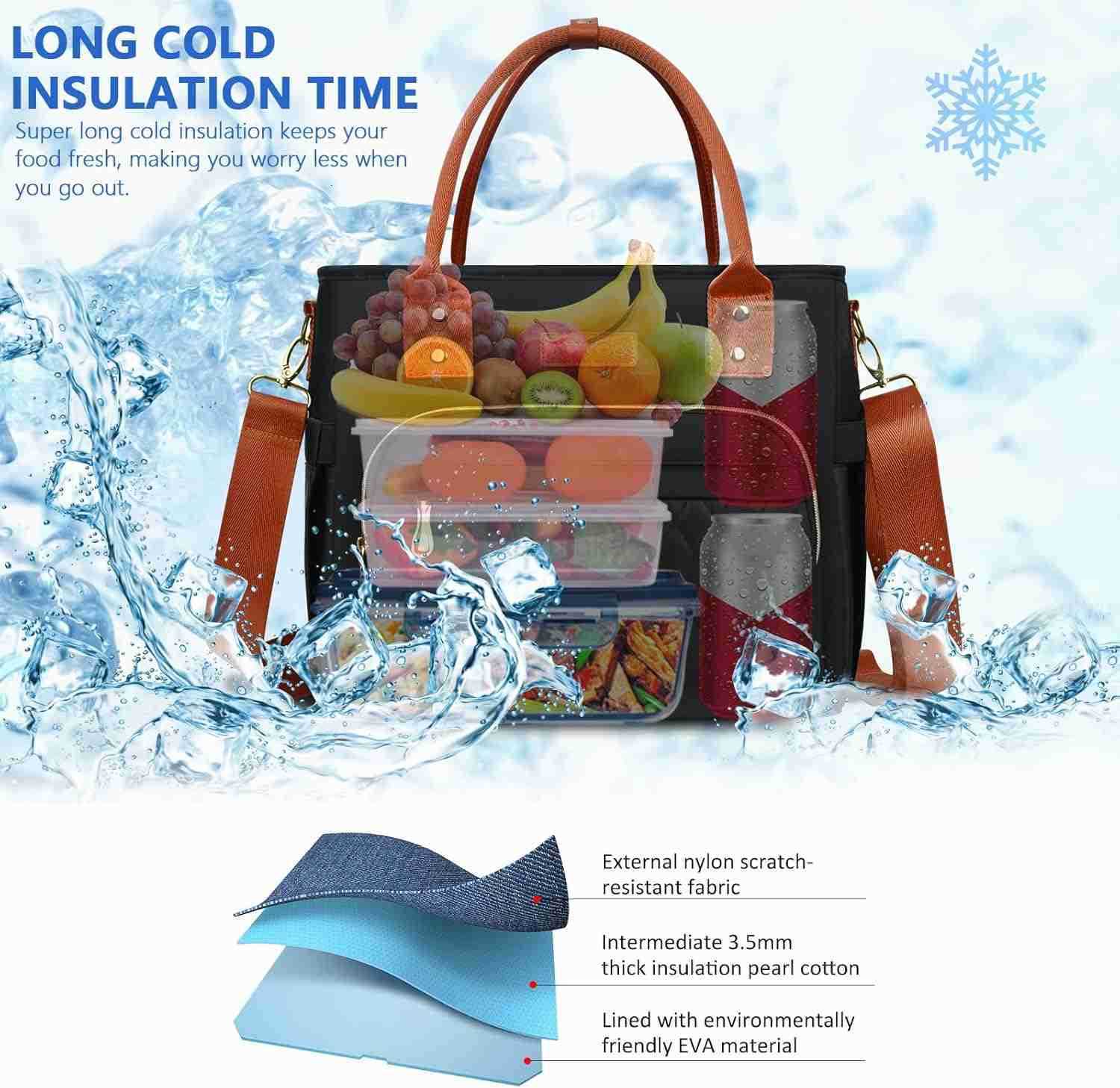 Lunch Bag Lunch Box Women Leakproof Insulated Lunch Cooler Bag for Women Large Lunch Tote Bags Adults Purple Z250908