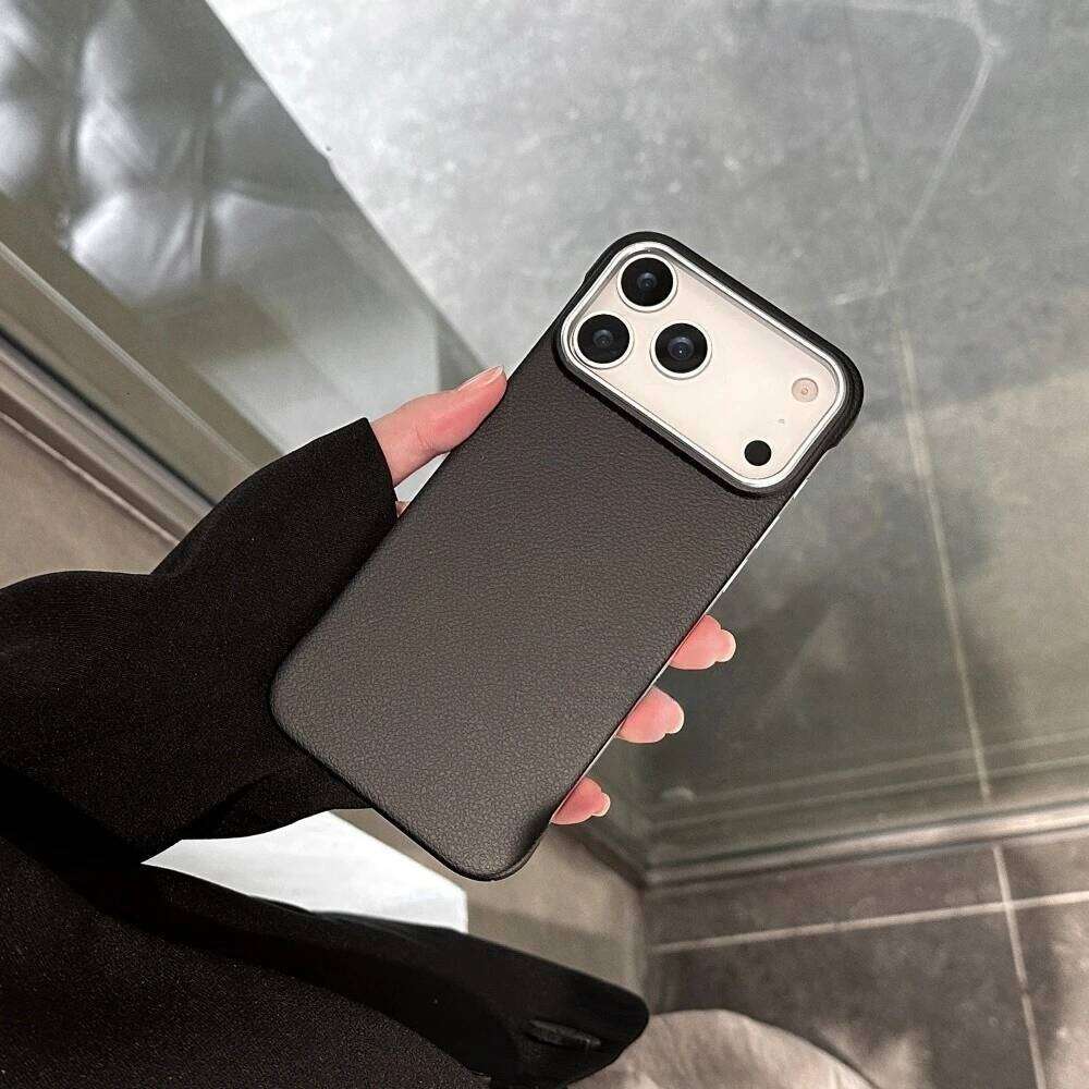 Ultra thin Frameless Case For Iphone Matte Leather Texture Cases for IPhone 17 Air 16 15 14 Pro Max 17pro Cover Shell