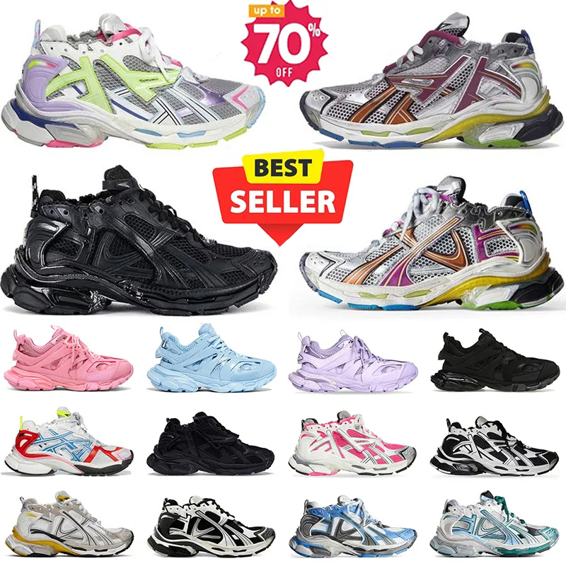 Designer Casual shoes Track 3.0 Triple Sneakers Runner 7.5 7.0 Men Women Grey Blue Gomma Leather Beige Black White Pink Trainer Nylon Printed Platform Trainers 36-46