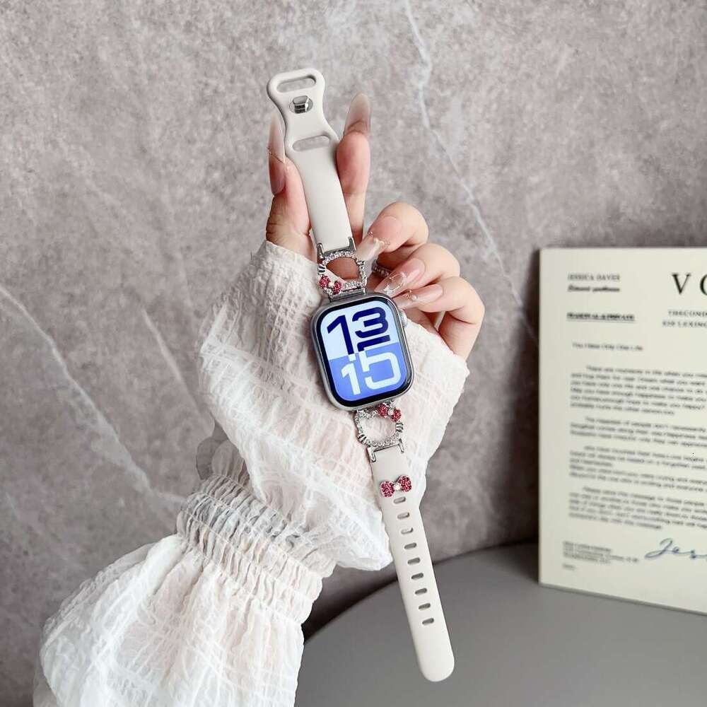 DHgargets Compatible with Apple 7 8 9 Hello Kitty Headband Silicone Strap Xiaomi 10 Huawei Fit4 GT5 Decorative Wristband