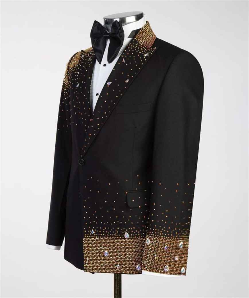 Fashion Wedding Men Suit Party Suits Slim Fit 2-Pcs Coat Pants Tailor-Made Beads Groom Groomsman Formal Occasions Customized M254235