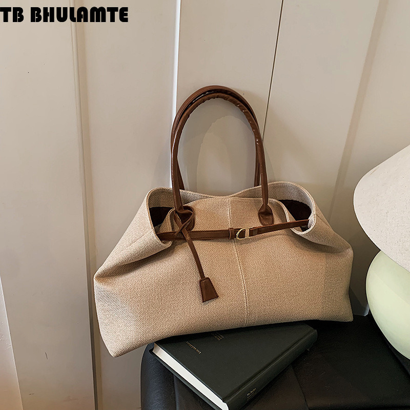 TB BHULAMTE Designer Bag Casual Large Capacity Canvas Bag For Women 2025 New Luxury Bag Commuter Versatile Shoulder Underarm Bag Color Block Handheld 