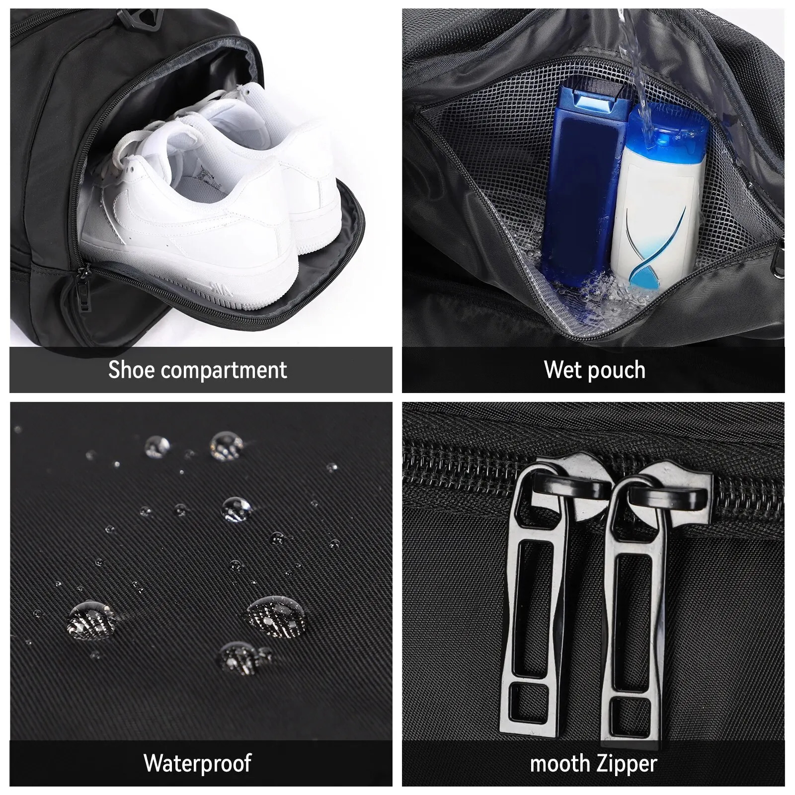Likros Sports Gym Bag Travel Duffel with Shoes Compartment for Men Women 40L Lightweight Foldable Workout 250908