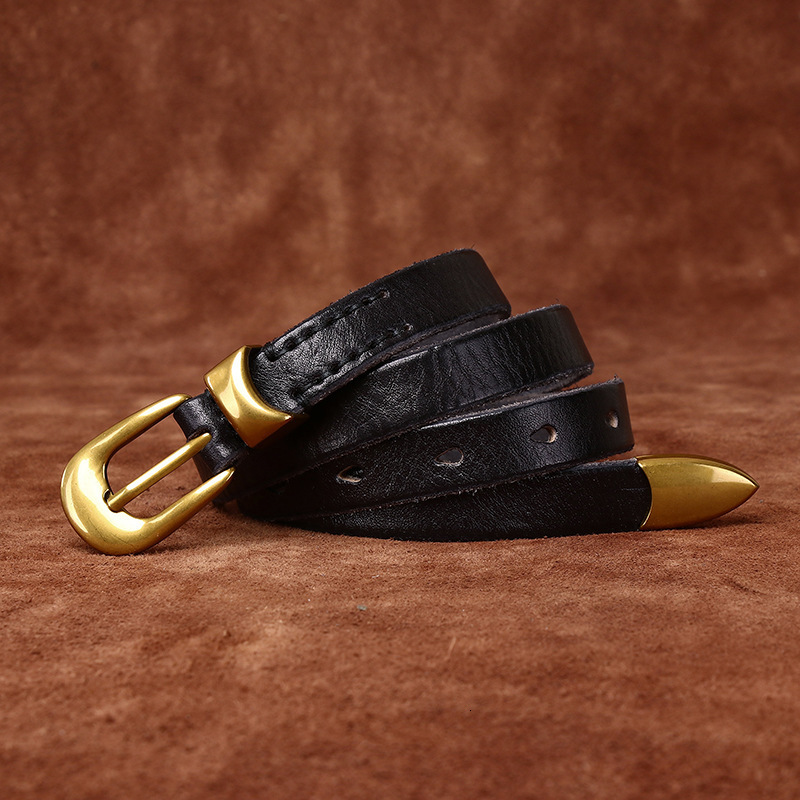 18cm Genuine Leather Belt for Women with Pin Buckle Korean Style Trendy and Versatile Personalized Pure Cowhide Waist Belt for Pants and Skirts