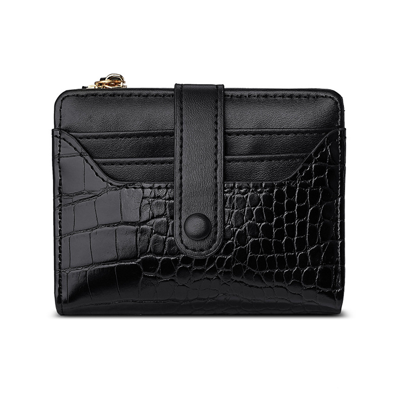 2025 New Macaron Color Short Wallet Korean Style Crocodile Embossed Multi Card Slots Compact Coin Purse Daily Use Women Zipper Wallet