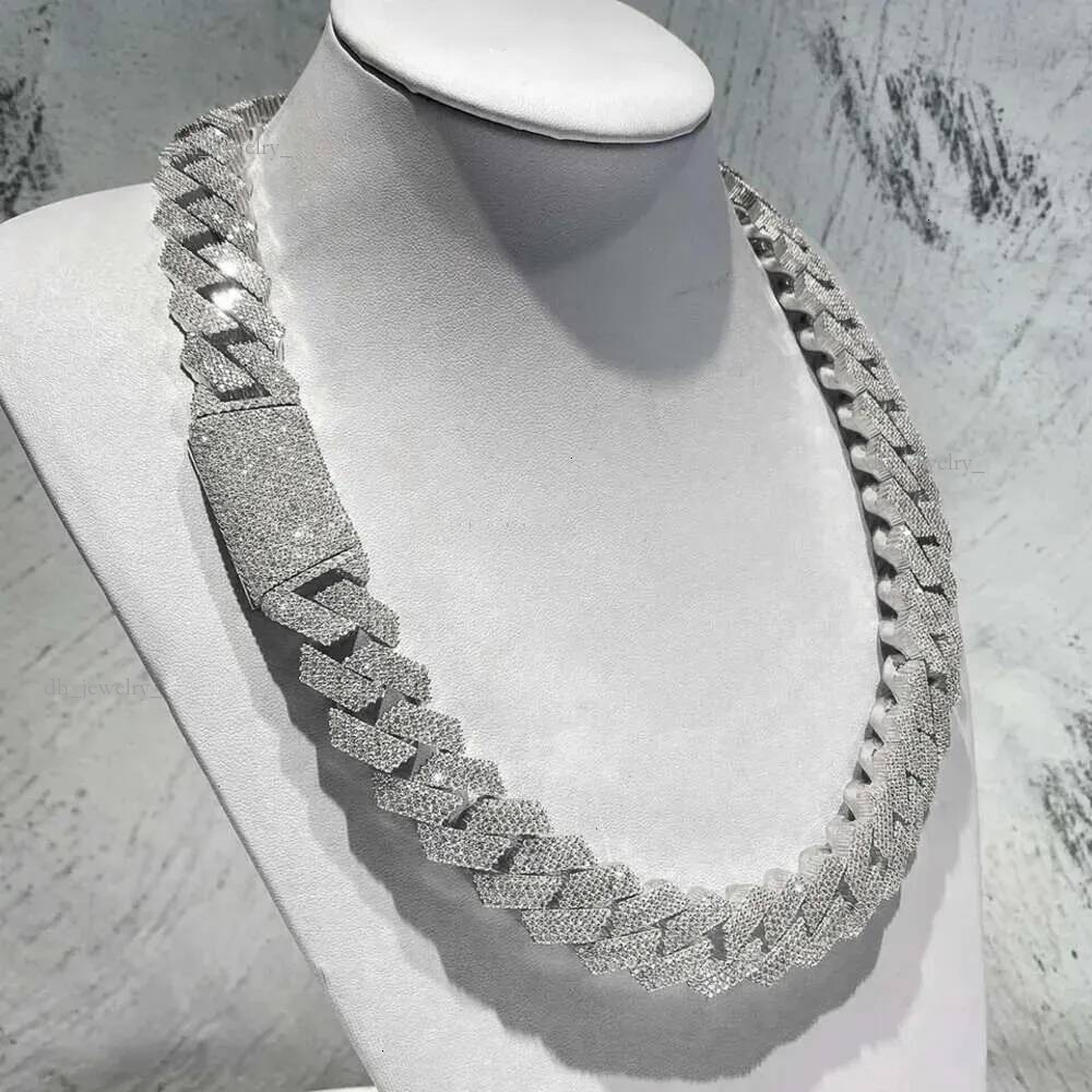 Necklaces Men Pendant Custom Hip Hop Necklace Jewelry Vvs Sterg Sier Def 20mm Dia Moissanite 14k Rose Plated Cuban k Chain