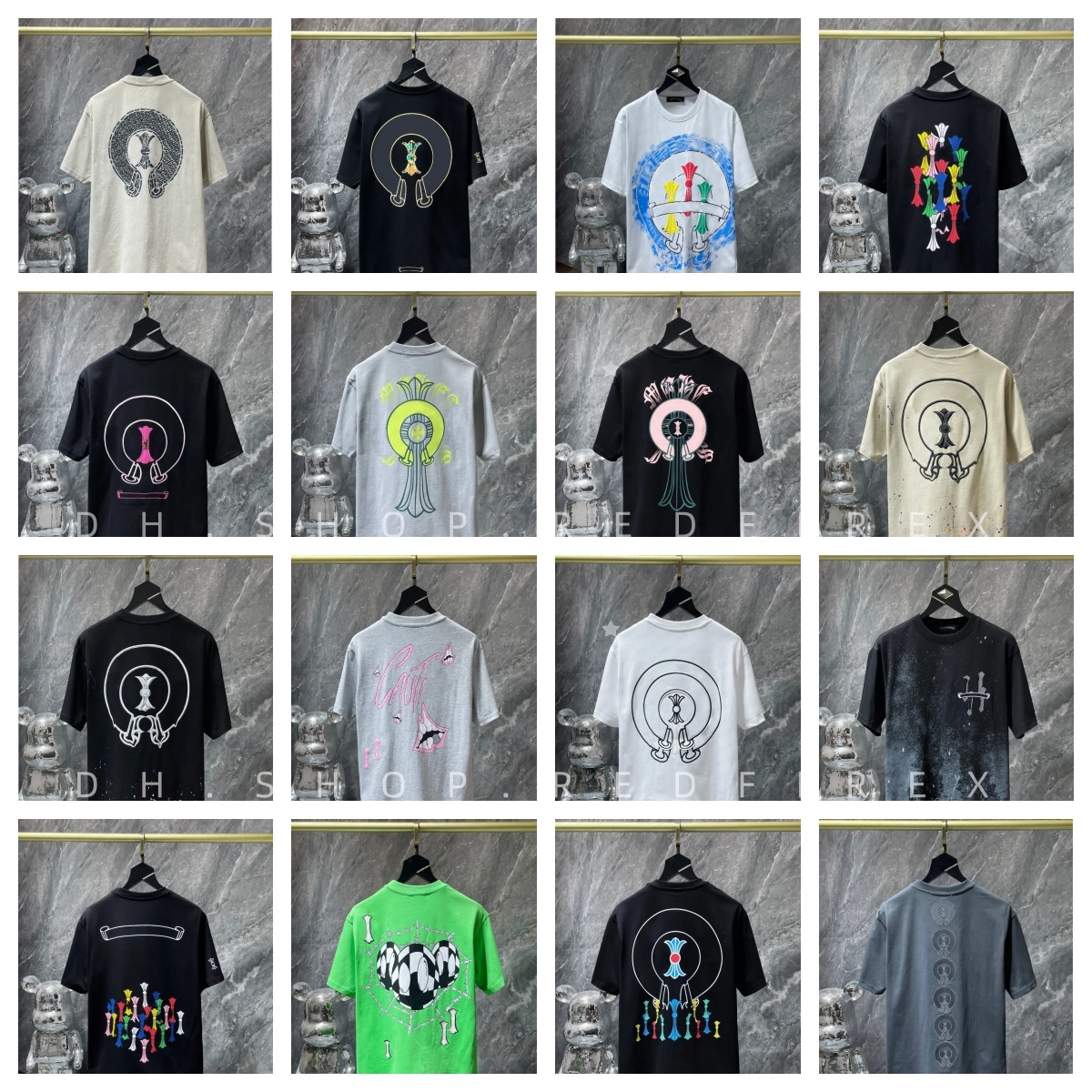 chrome Shirts Designer Mens Jersey Printed Womens Chrime tshirt Cotton Casual Tees Short Sleeved Hip Hop Streetwear Lightweight Breathable chrome T-shirts 7A