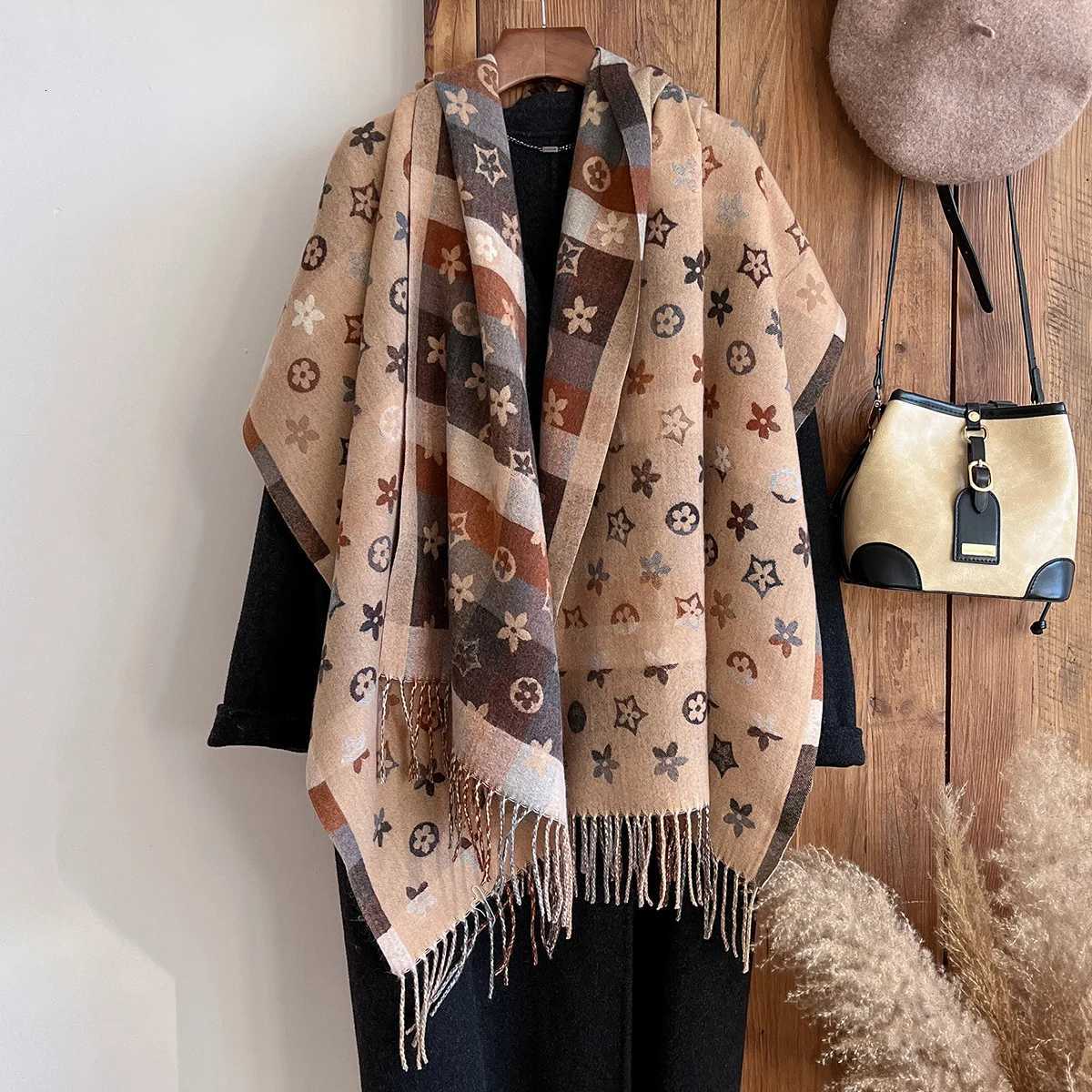 Designer New Brand National Style Cashmere Scarf Winter Women Pashmina Shawls Warm Blanket Wraps Female Foulard Bandana Thick Scarves Y250908a