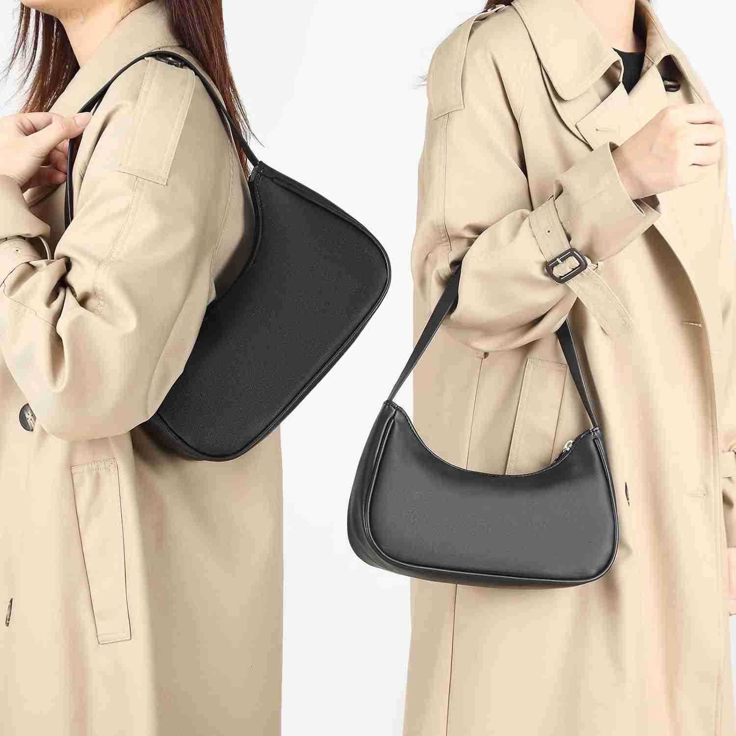 Shoulder Bags for Women Vegan Leather Hobo Sling Tote Handbag Retro Clutch Purse with Zipper ClosureW250908
