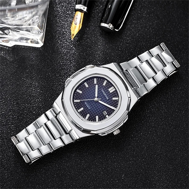 Watch Business Waterproof Male Clock Luminous Date Stainless Steel Square Quartz Watch Men Watch reloj hombre 250908