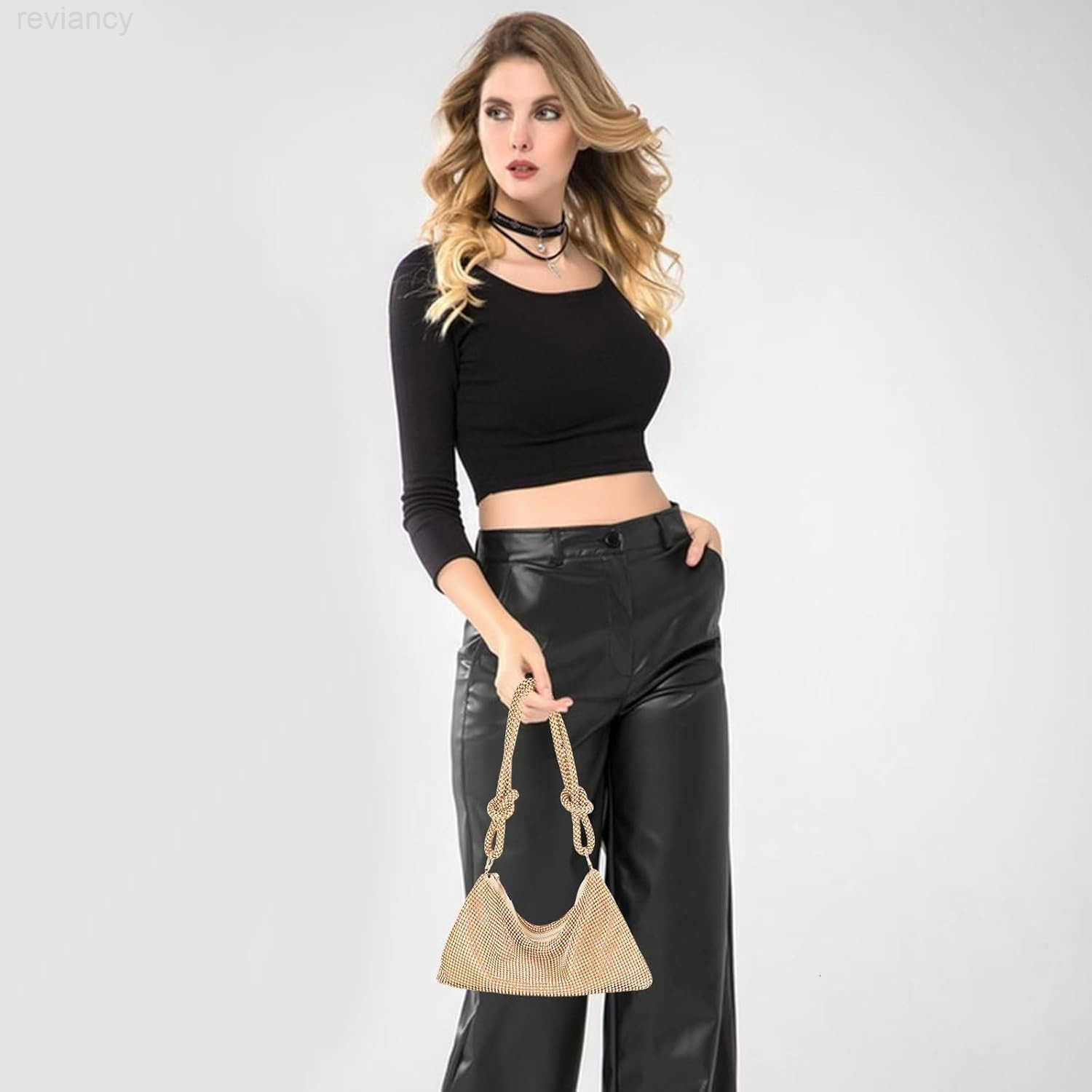 Women Gold Clutch Rhinestone Gold Purse WeddingEvening Clutch Purses For Women 10204669W250908