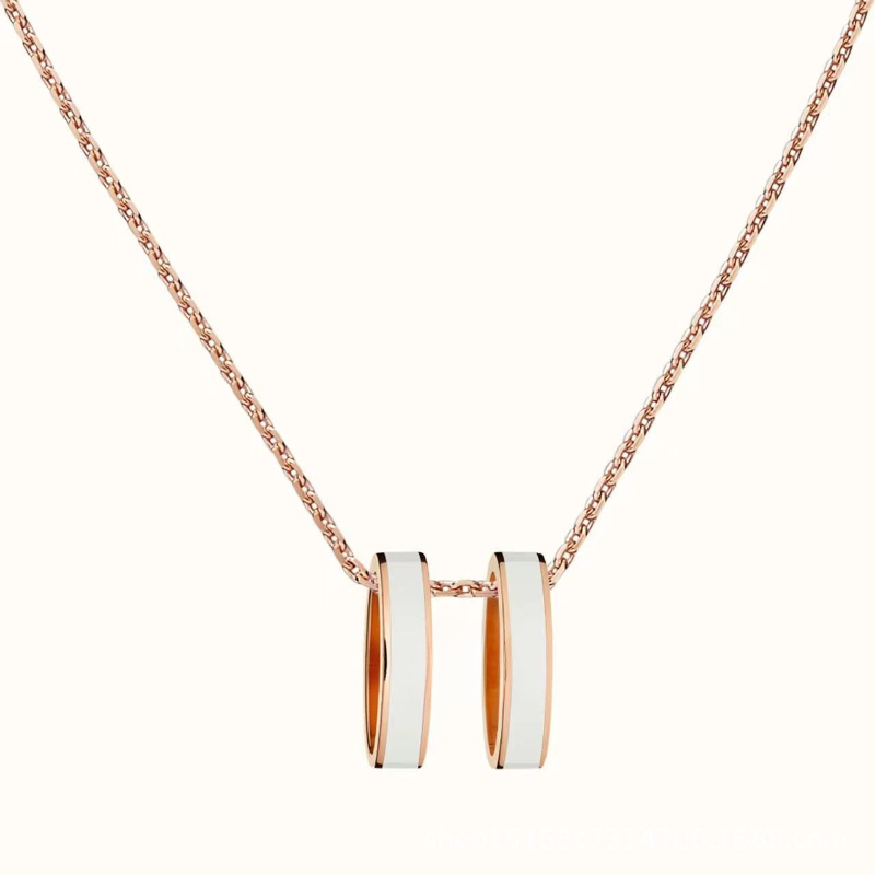 Luxurious Enamel Letter Pendant Necklace Women's Jewelry Classic and Elegant Necklace Multiple Colors Available Lady's Necklace