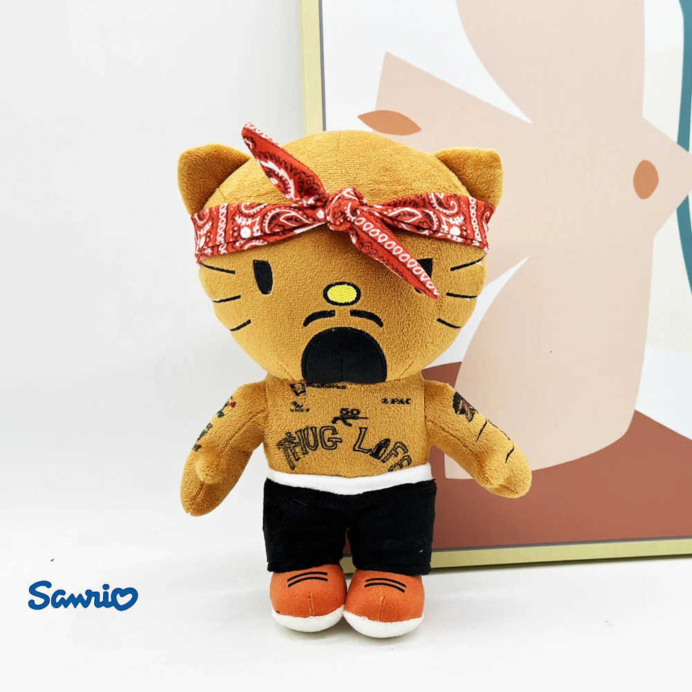 Sanrio New 25cm Hello Kitty Tupac Plush Doll Figure Stuffed Toys Cute Boys Girls Fans Collect Gifts H251108