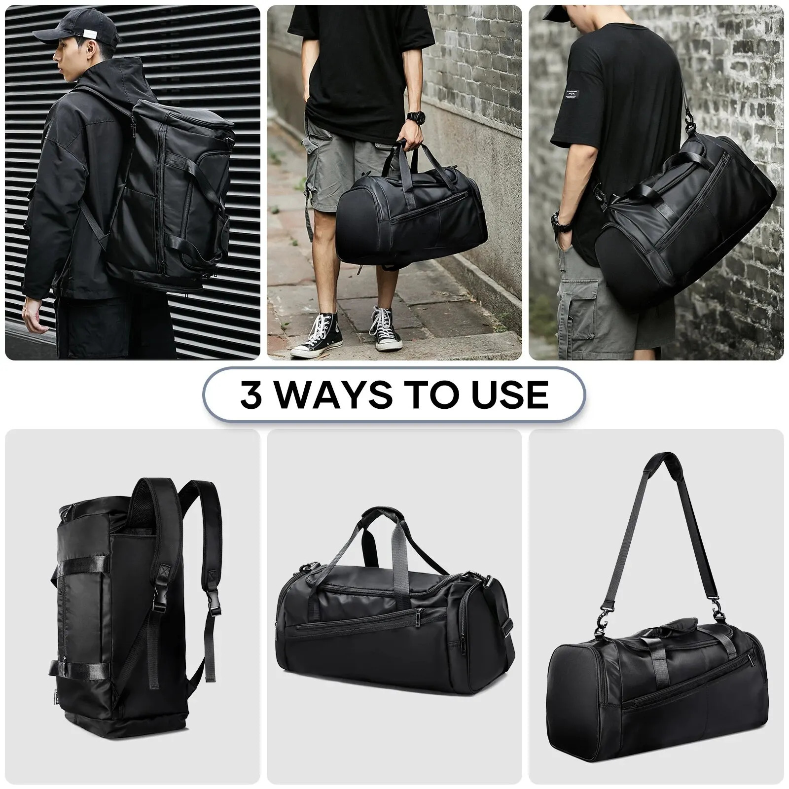 Likros Sports Gym Bag Travel Duffel with Shoes Compartment for Men Women 40L Lightweight Foldable Workout 250908