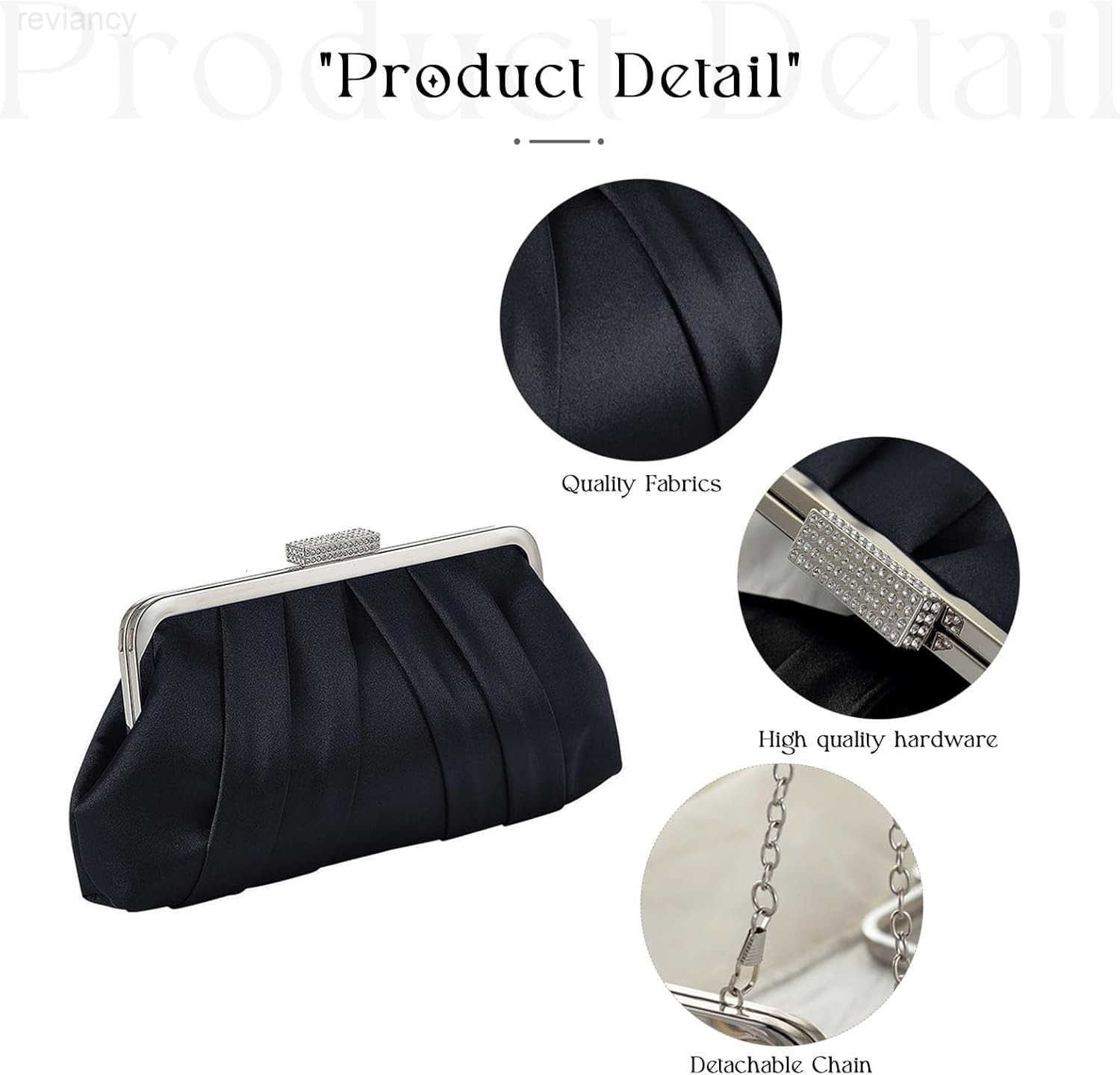 Women Elegant Pleated Clutch Bag Ruched Purse with Metal Chain Dressy Crossbody Shoulder Bag for Weddings GalasW250908