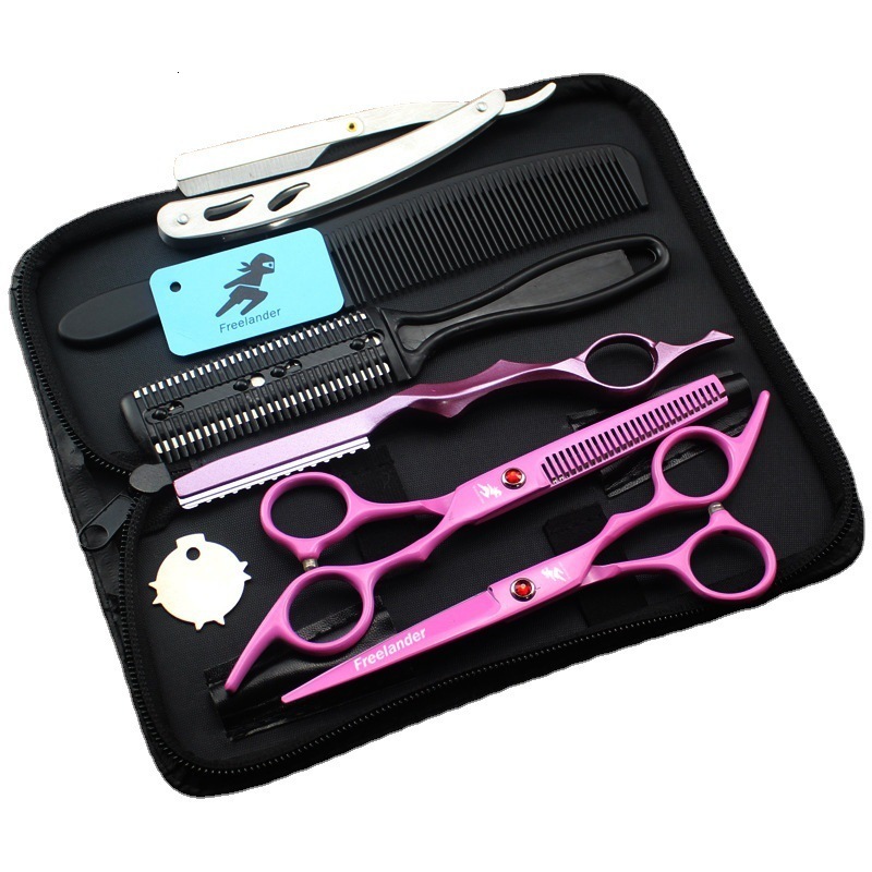 Colorful Lacquer Hairdressing Scissors Flat Scissors Thinning Scissors Set