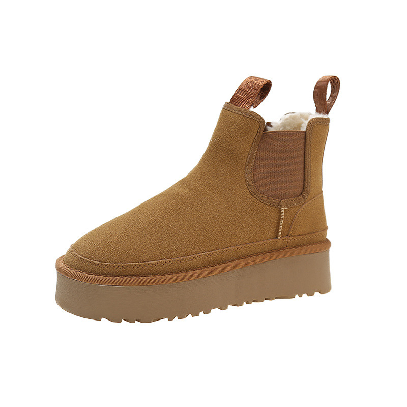 Free shipping designer Maintain temperature Thick soled microfiber leather snow boots for women fashionable cotton shoes with thick velvet womens cold
