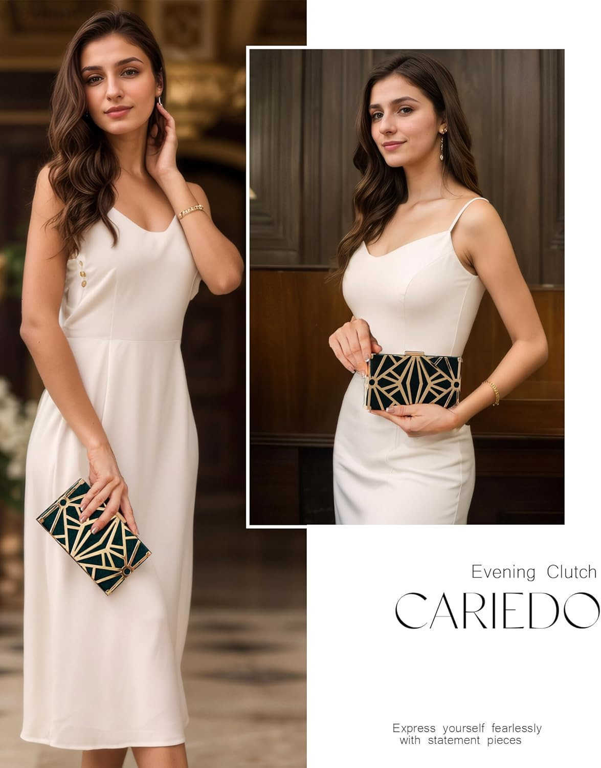 Women Evening Bag Elegant Clutch Purse Exquisite Velvet Metal Hollow out Handbags Prom Wedding PartyW250908