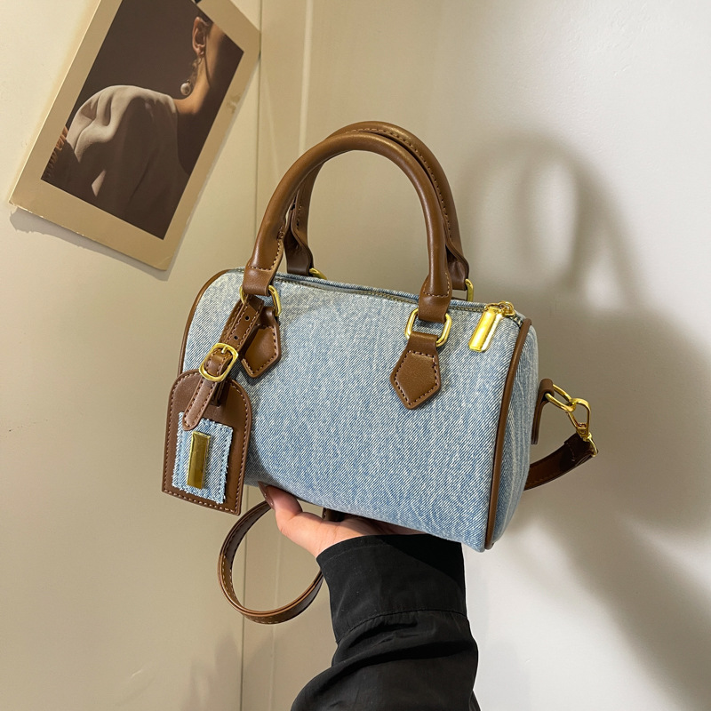 2025 New Denim Pillow for Women Retro Vintage Style Multiway Shoulder Bag Casual Crossbody Tote Commuter Handbag