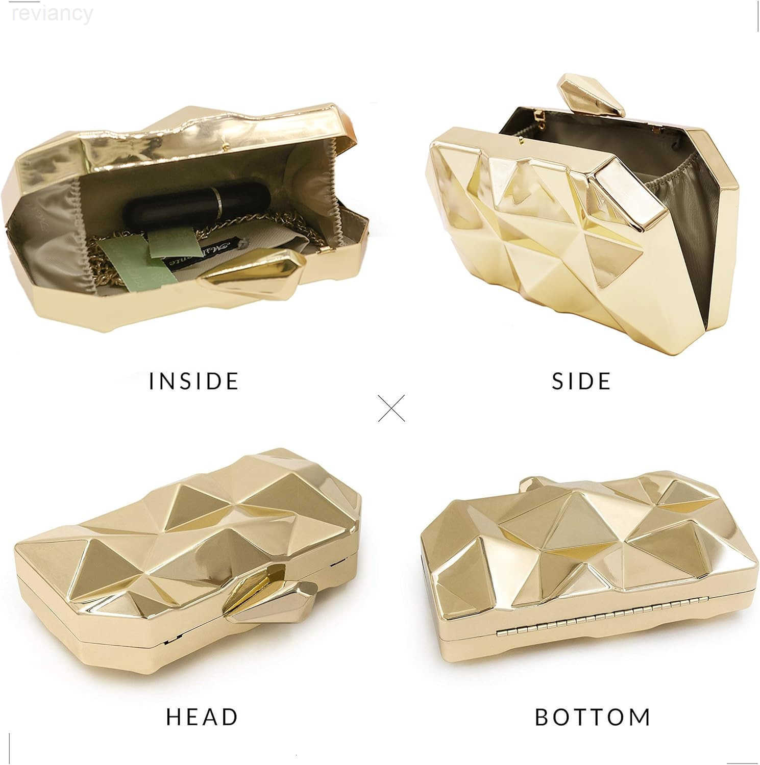 Womens Clutch Purses Metallic Bridal Party Geometric Evening Clutches Bags Cocktail Formal HandbagsW250908