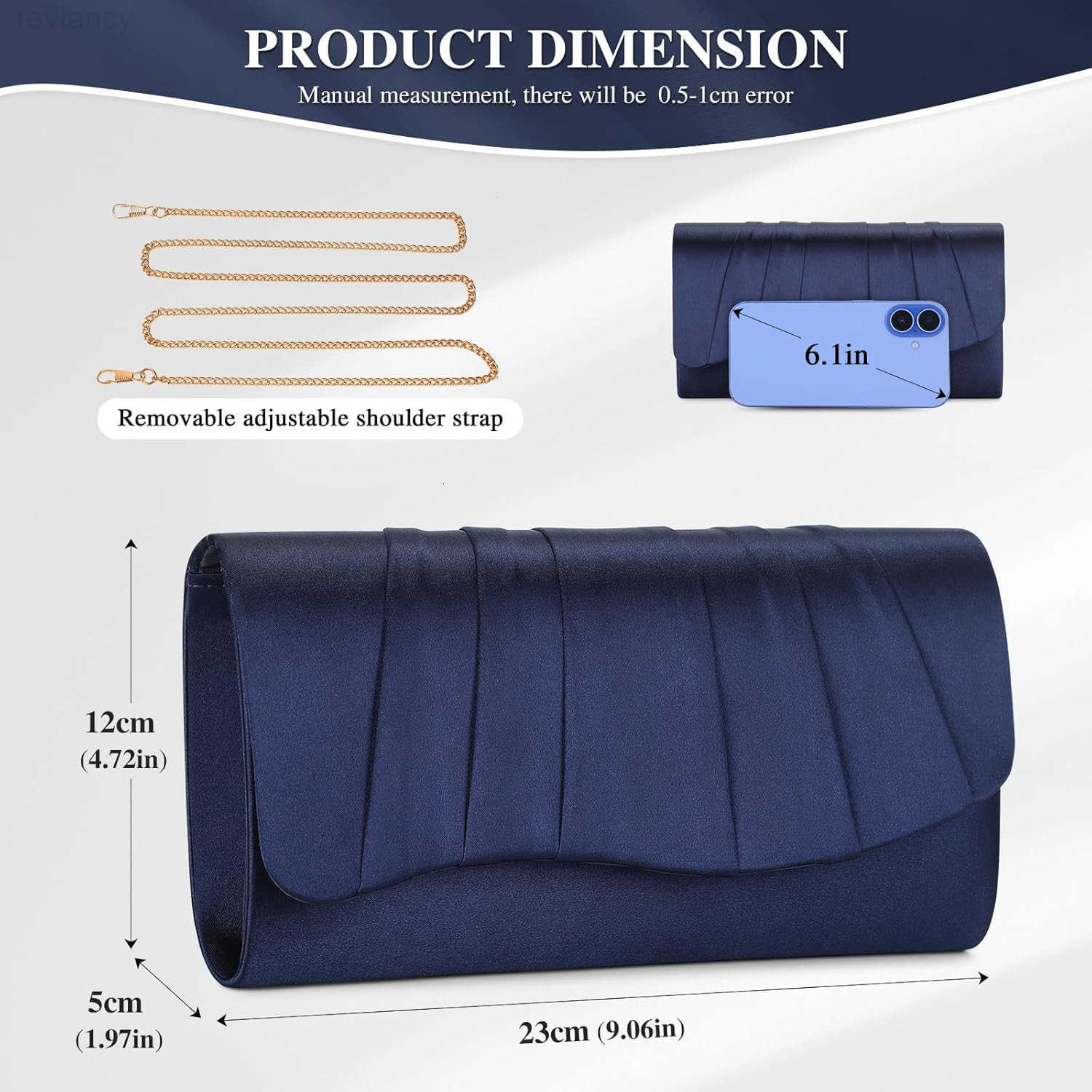 Clutch Purses for Women Formal Pleated Satin Evening Bag Purse Handbags Evening Clutch for Prom Party WeddingW250908