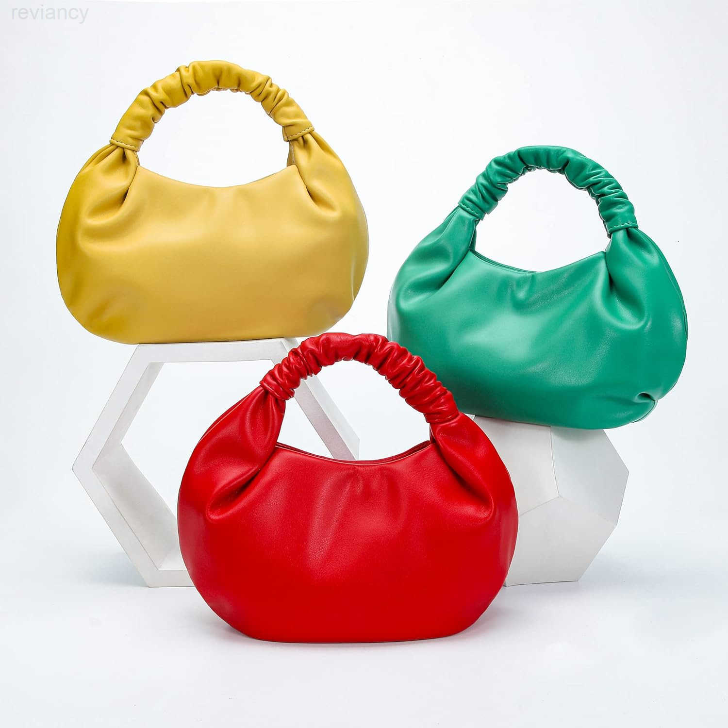 Mini Hobo Tote Bags for Women Soft Leather Clutch Purses for Women CloudShaped Top Handle BagsW250908