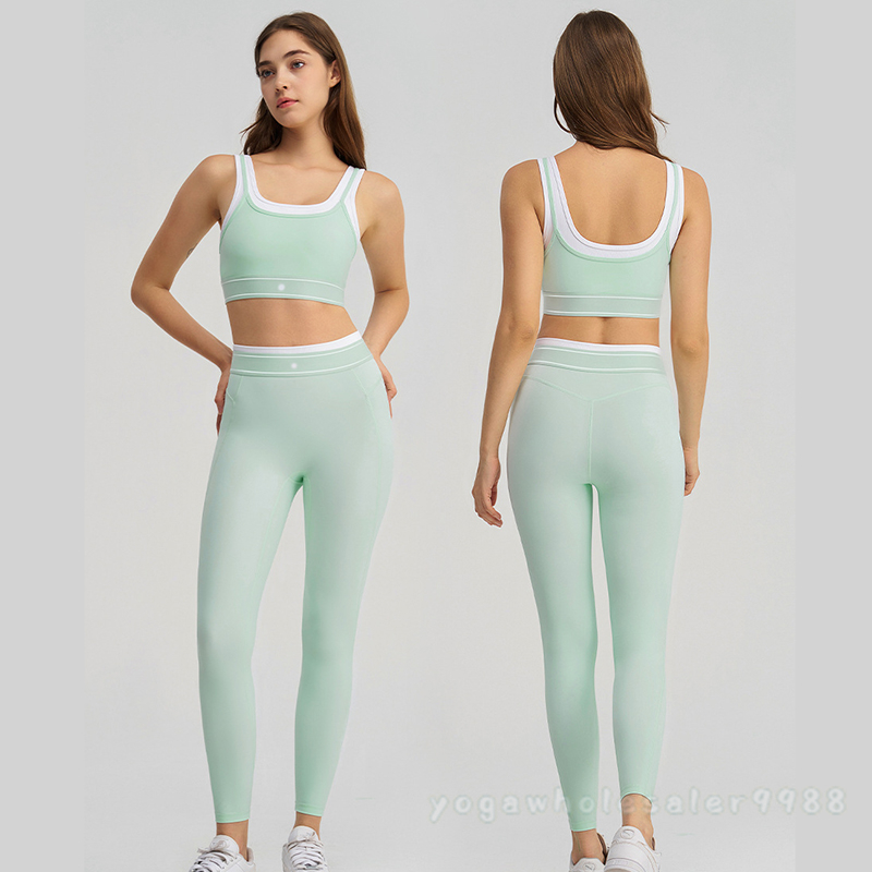Yoga suit exercise quick-dry thread tight fitness outside wear training suit New Yoga Set High Waist Hip Lifting Compression Fitness Running Pilates Muse set