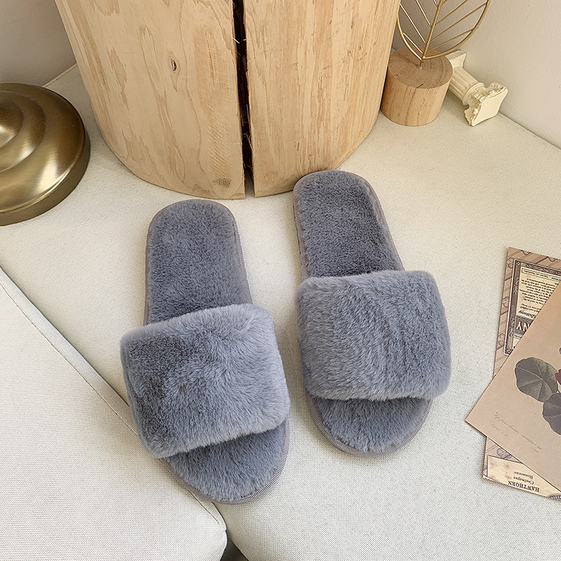 Free Shipping 2025 New Slides Designer Slippers Classic Autumn And Winter Cotton Hairy Slippers Womens Indoor Home Flat Bottom