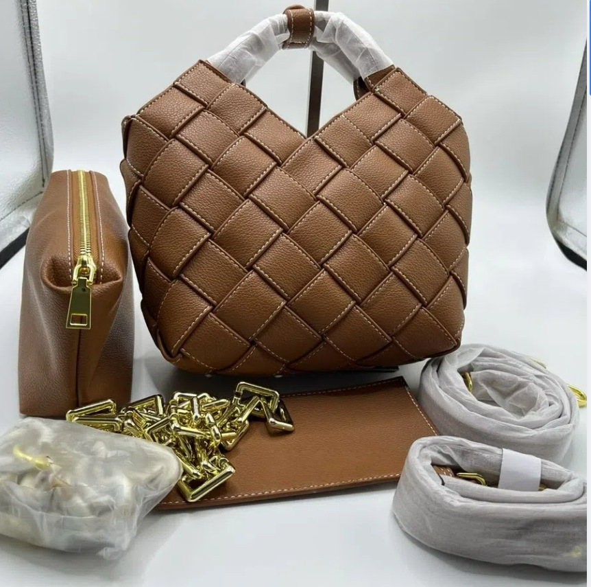 VERAFIED woven bag genuine leather single-shoulder crossbody bag new style Maillard cowhide handbag