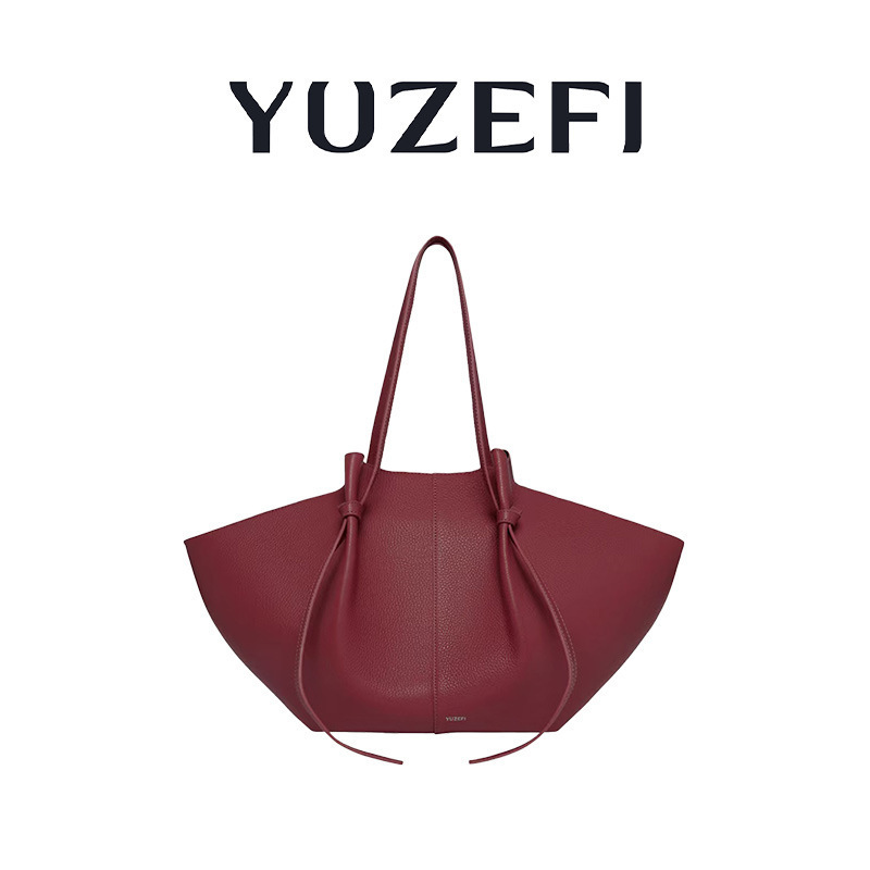 2025 fashionable YUZEFI Wing Bag Genuine Leather Tote Armpit Bag