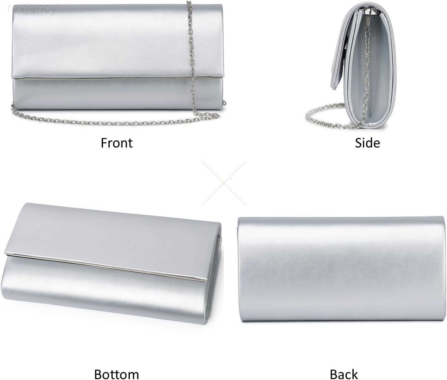 Women Evening Bag Vegan Leather Clutch Purse Shoulder Crossbody Envelope Bag for Party Wedding Prom BridalW250908