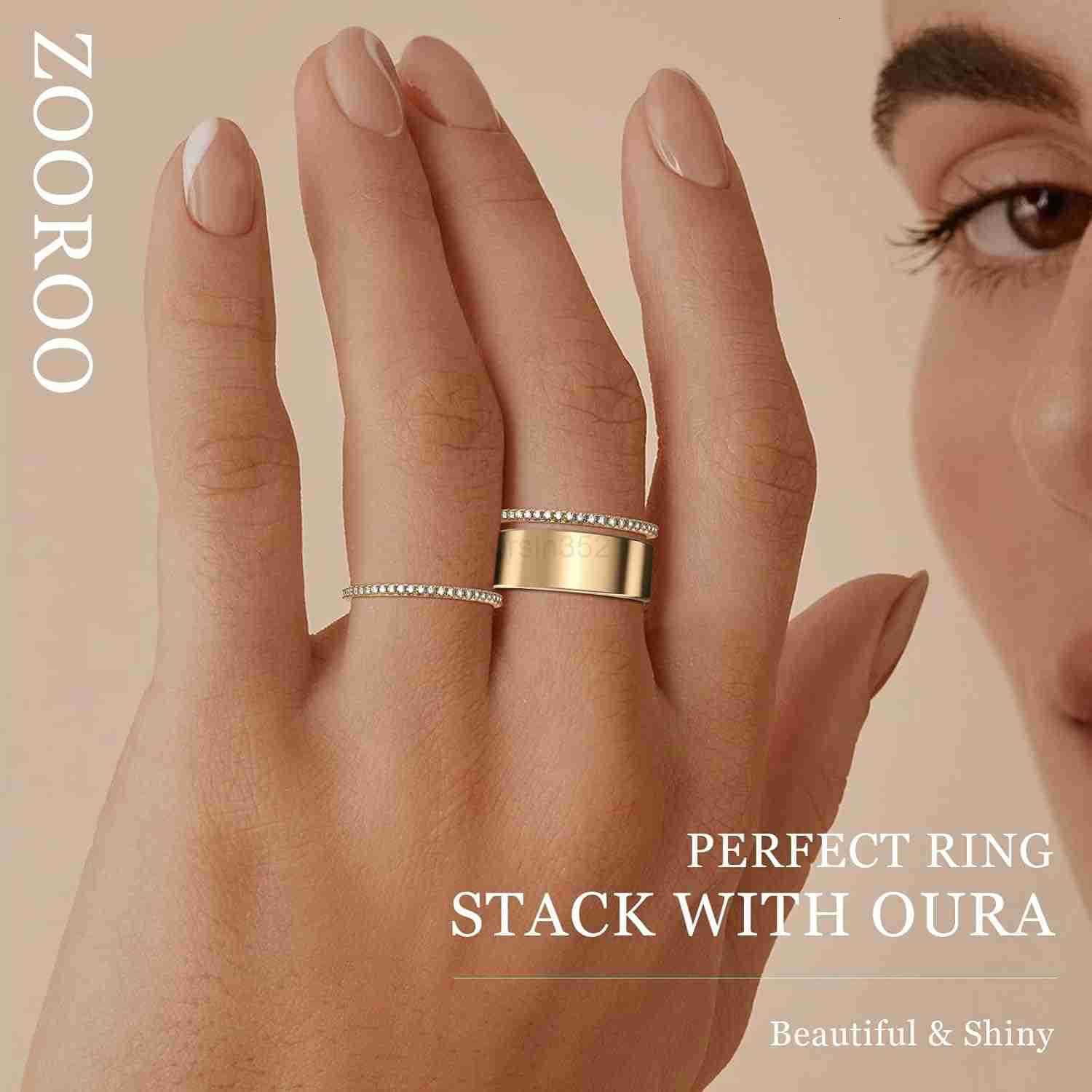 14K Gold Plated Stacking Rings for Oura Gen 4Oura Gen 3 Cubic Zirconia Simulated Diamond Oura Ring Stack for WomenW250908