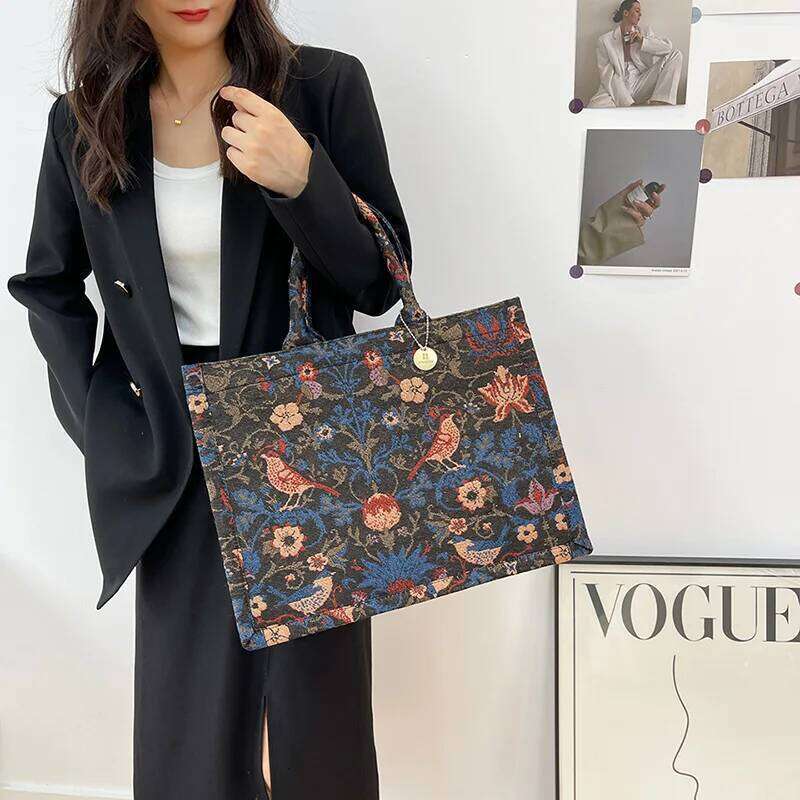 2022 Fashion Embroidered Tote Bags For Women High Quality Nylon Shoulder Purses And Handbags Designer Shopping Bag