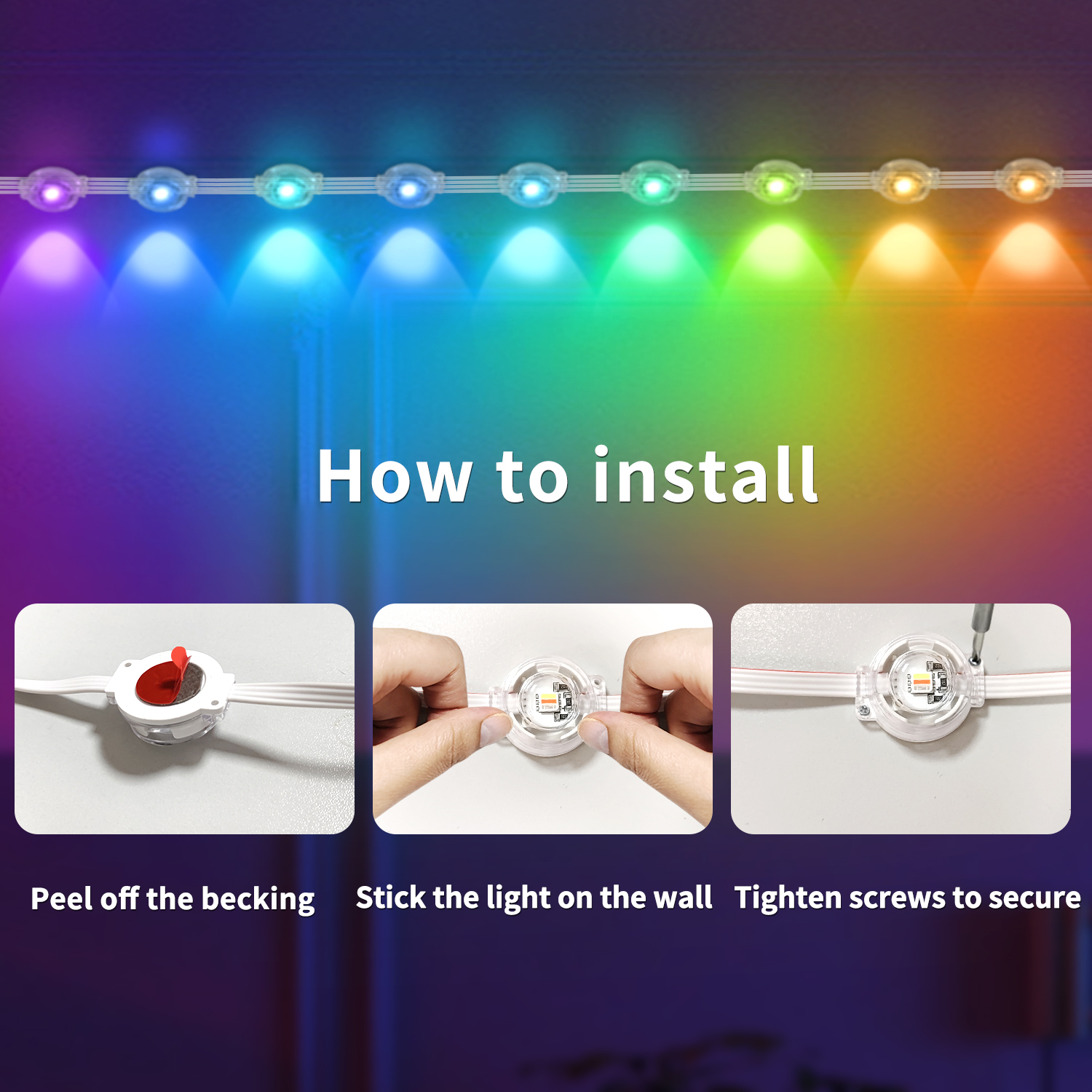 500ft Permanent outdoor lights, RGB outdoor eave lights with APP & Remote Control,Music synchronisation IP67 waterproof LED eave light,suitable for pa